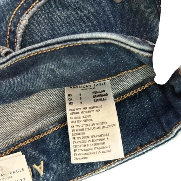 American Eagle Curvy Super Hi-rise Jegging stretch covered holes Dark Wash - Picture 7 of 10